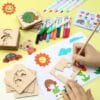 kids wooden drawing stencils – 12-piece set